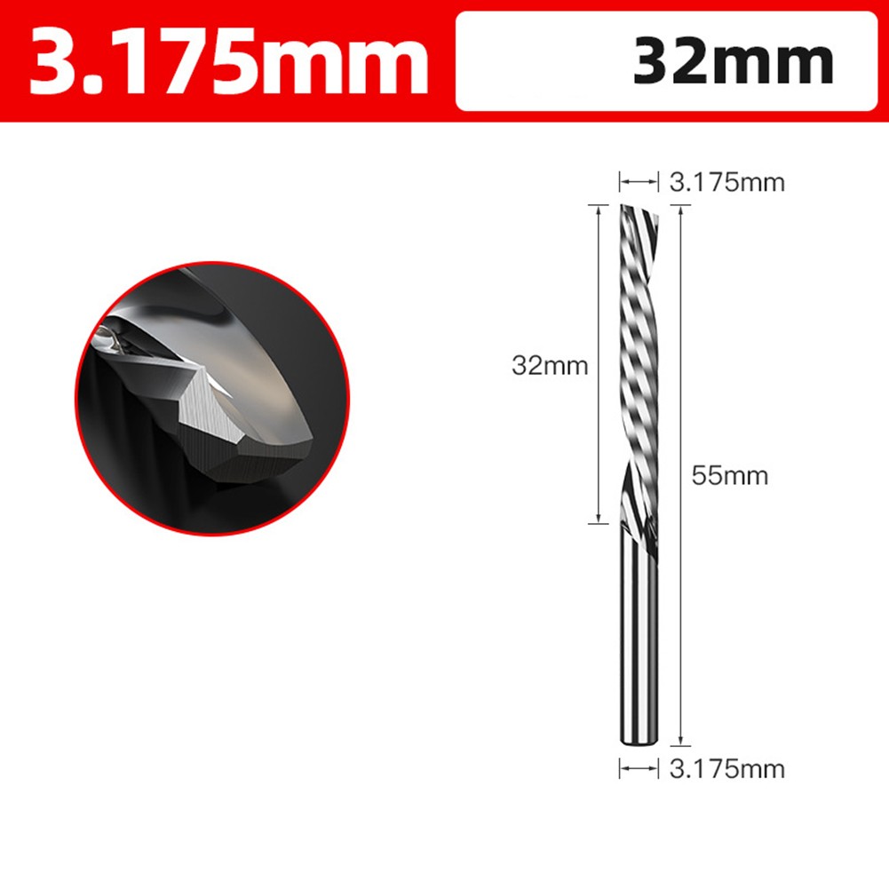 High Performance Left Spiral 3 175mm Shank End Mill for Woodworking Projects - Picture 28 of 29
