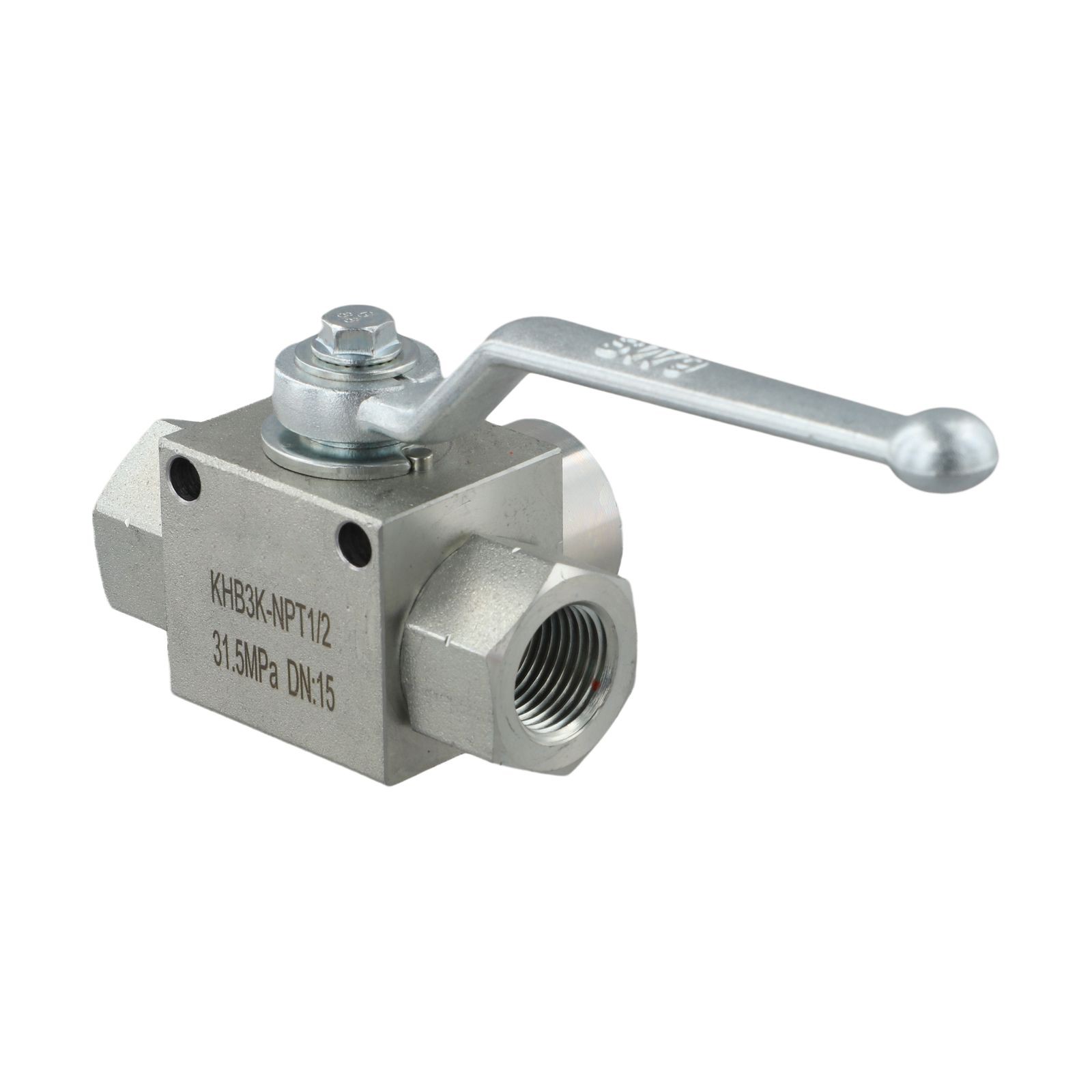 Carbon Steel NPT12 3 Way Hydraulic Ball Valve 7250 PSI for Industrial Use - Picture 34 of 43