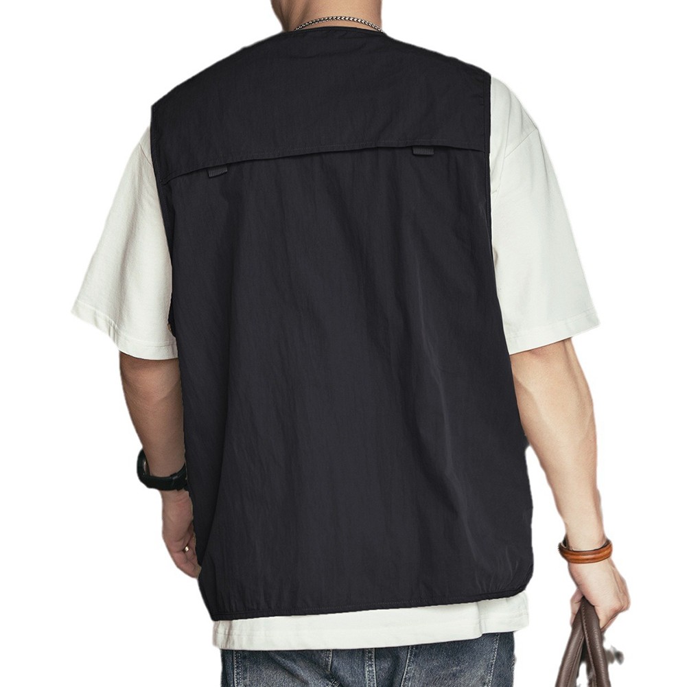 Men's Vintage Outdoor Sports Vests with Zipper and Pockets for Casual Use - Picture 20 of 22