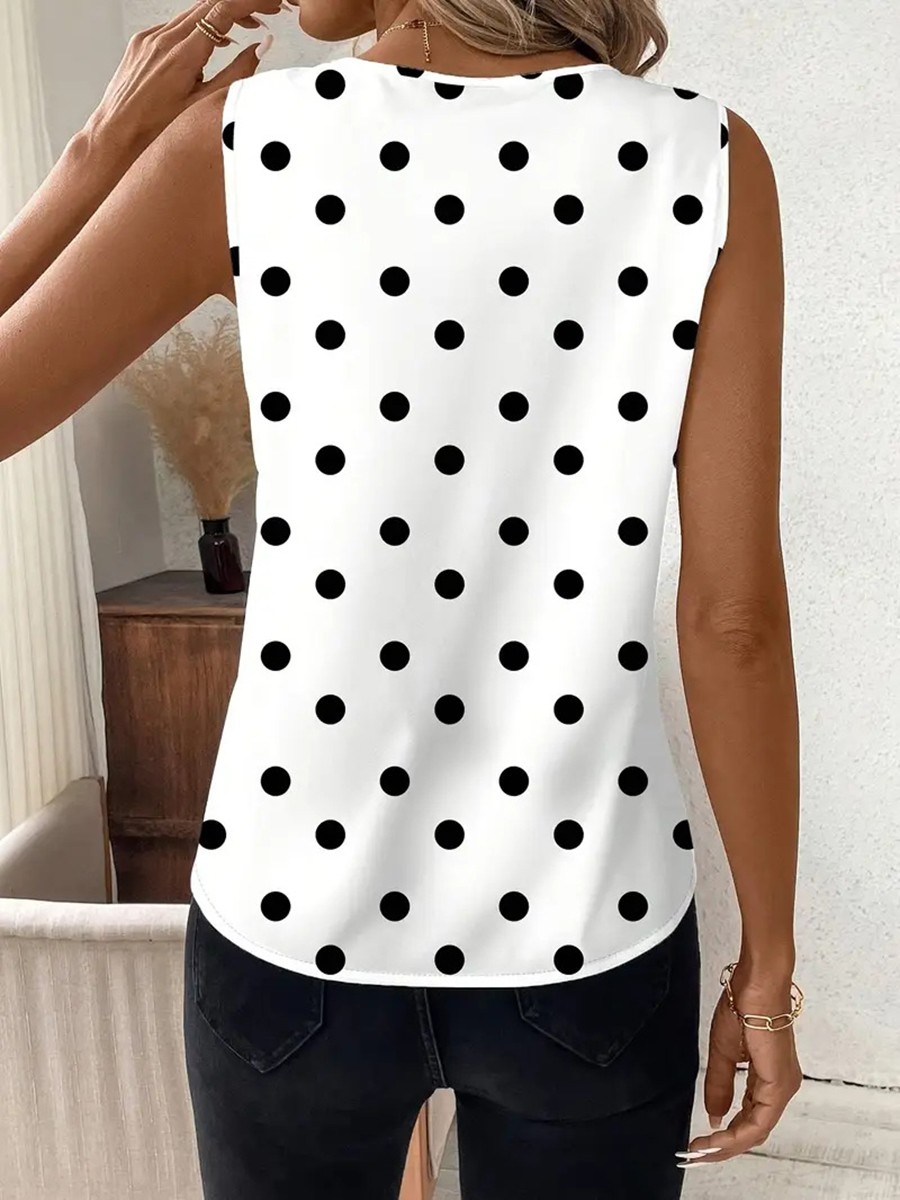 Trendy Women's Casual Vest Stylish Printed Sleeveless Top with V Neck Design - Picture 19 of 76