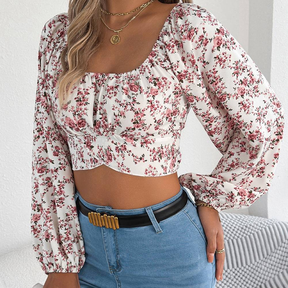 For Parties Cinched Waist Top Casual Street Fashion Long Lantern Sleeves - Picture 47 of 60