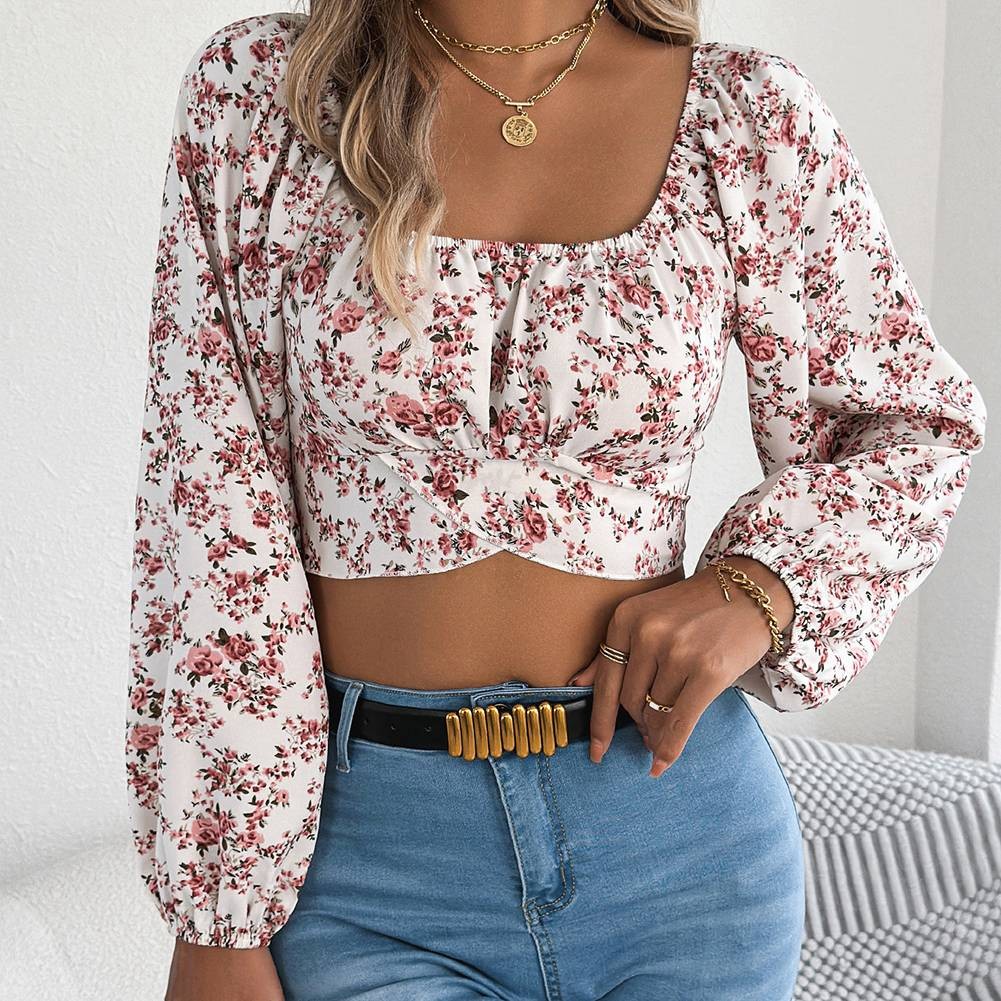 For Parties Cinched Waist Top Casual Street Fashion Long Lantern Sleeves - Picture 25 of 60