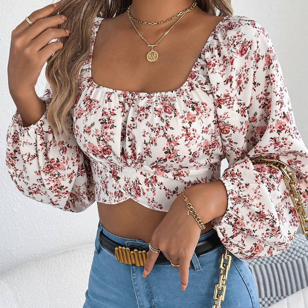 For Parties Cinched Waist Top Casual Street Fashion Long Lantern Sleeves - Picture 22 of 60