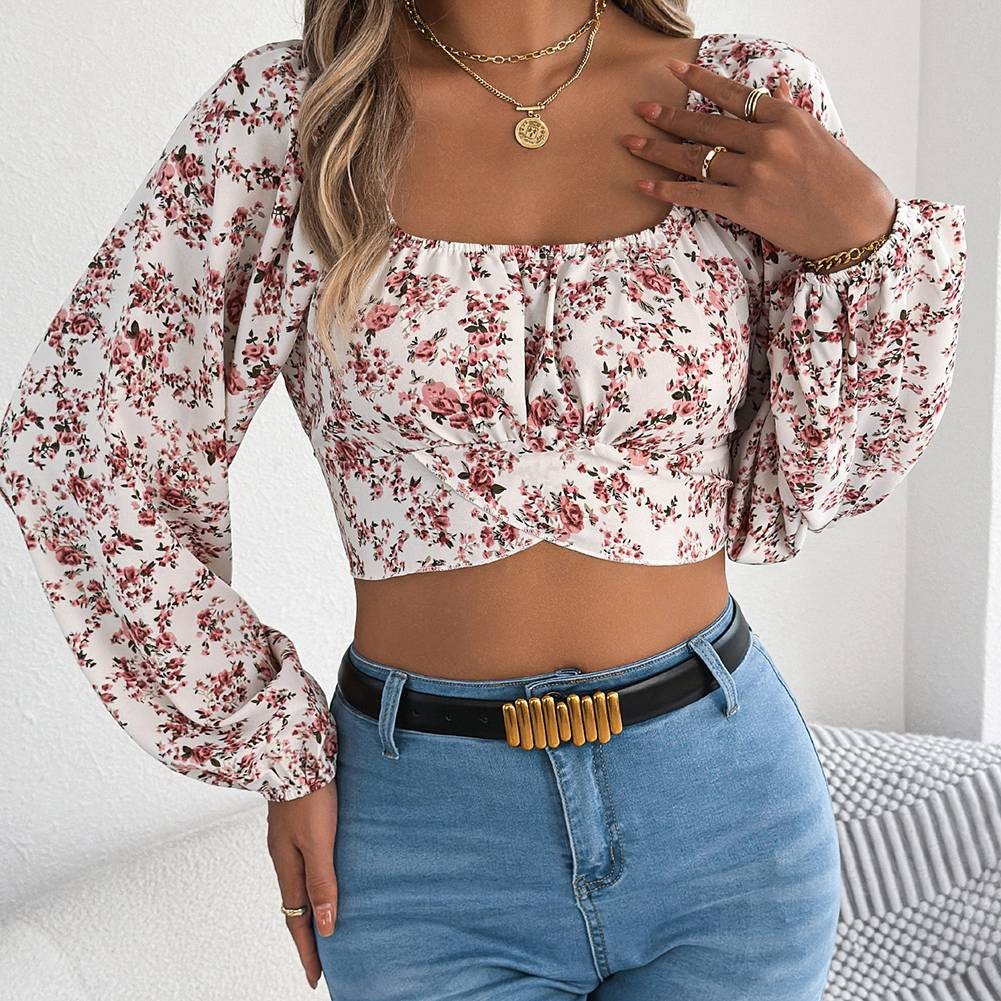 For Parties Cinched Waist Top Casual Street Fashion Long Lantern Sleeves - Picture 23 of 60