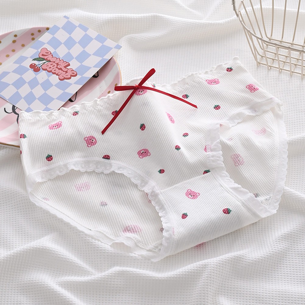 Delightful Cotton Underwear with Cartoon Bear for Women Triangle Style - Picture 9 of 15