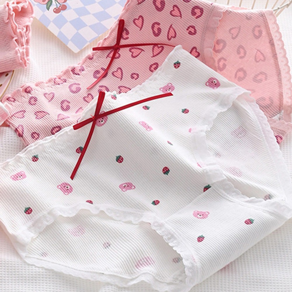 Delightful Cotton Underwear with Cartoon Bear for Women Triangle Style - Picture 10 of 15