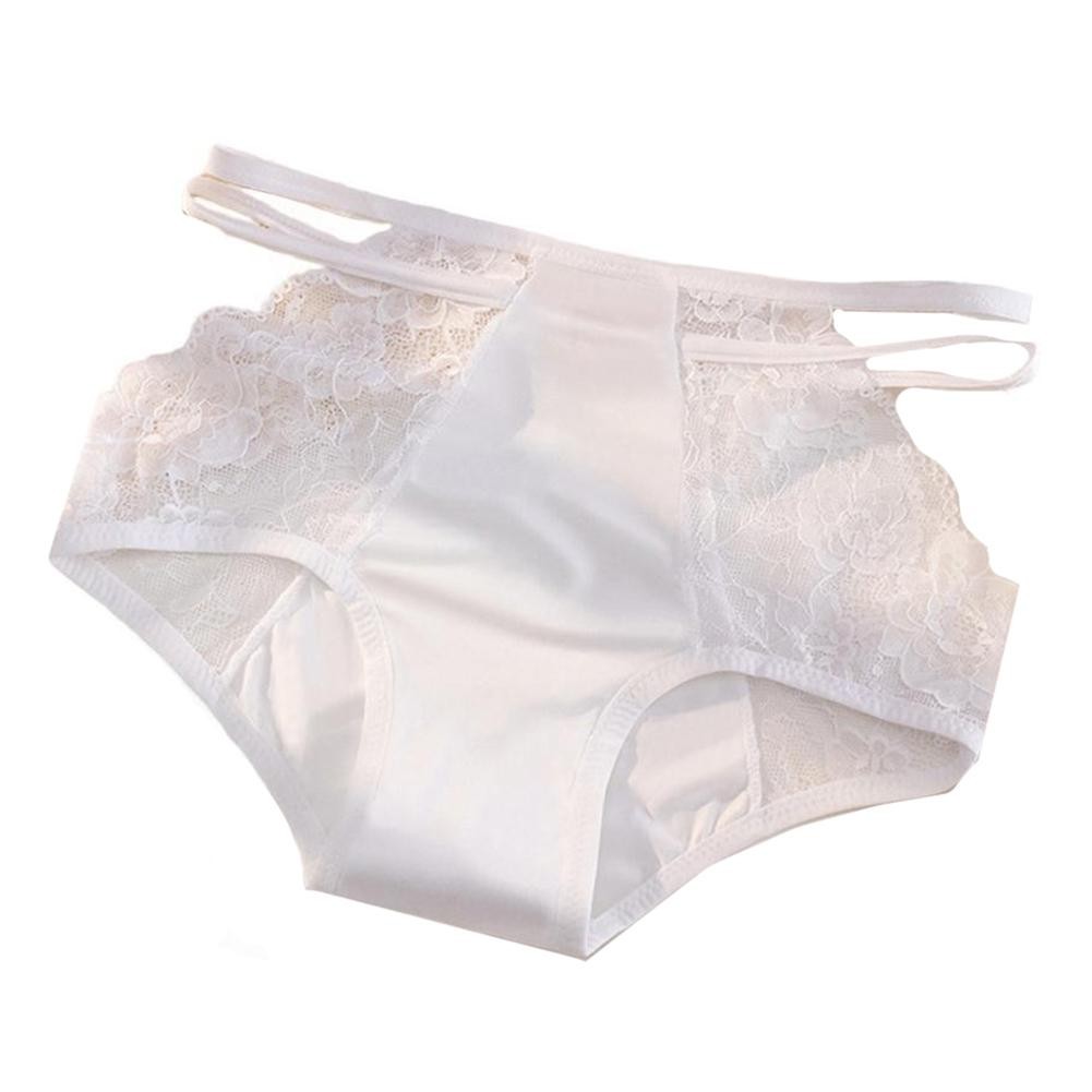 Women’s Lace High Waisted Breathable Ice Silk Underwear Triangle Pants