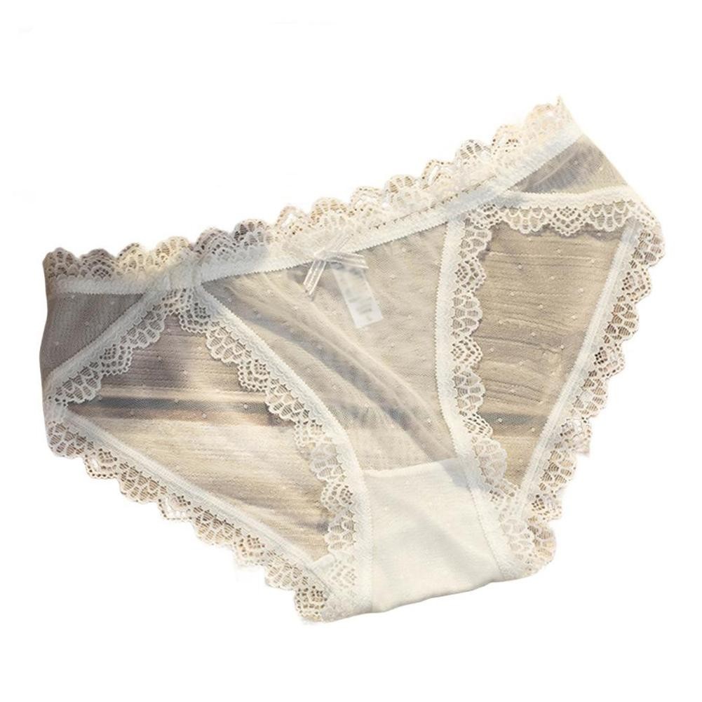 Sexy Women’s Mesh Underwear Lace Mid Low Waist Triangle Pants for Daily Use