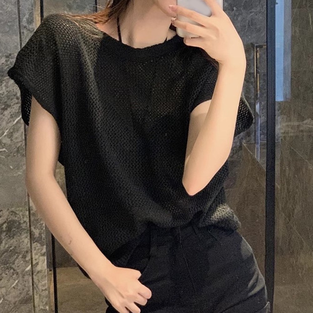 Fashion Vintage Women T Shirts with Hollow Out Design for Warm Weather - Picture 16 of 38