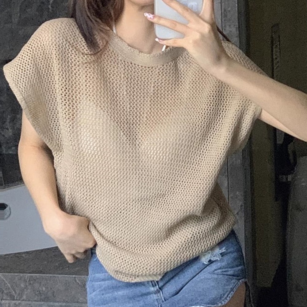 Fashion Vintage Women T Shirts with Hollow Out Design for Warm Weather - Picture 33 of 38