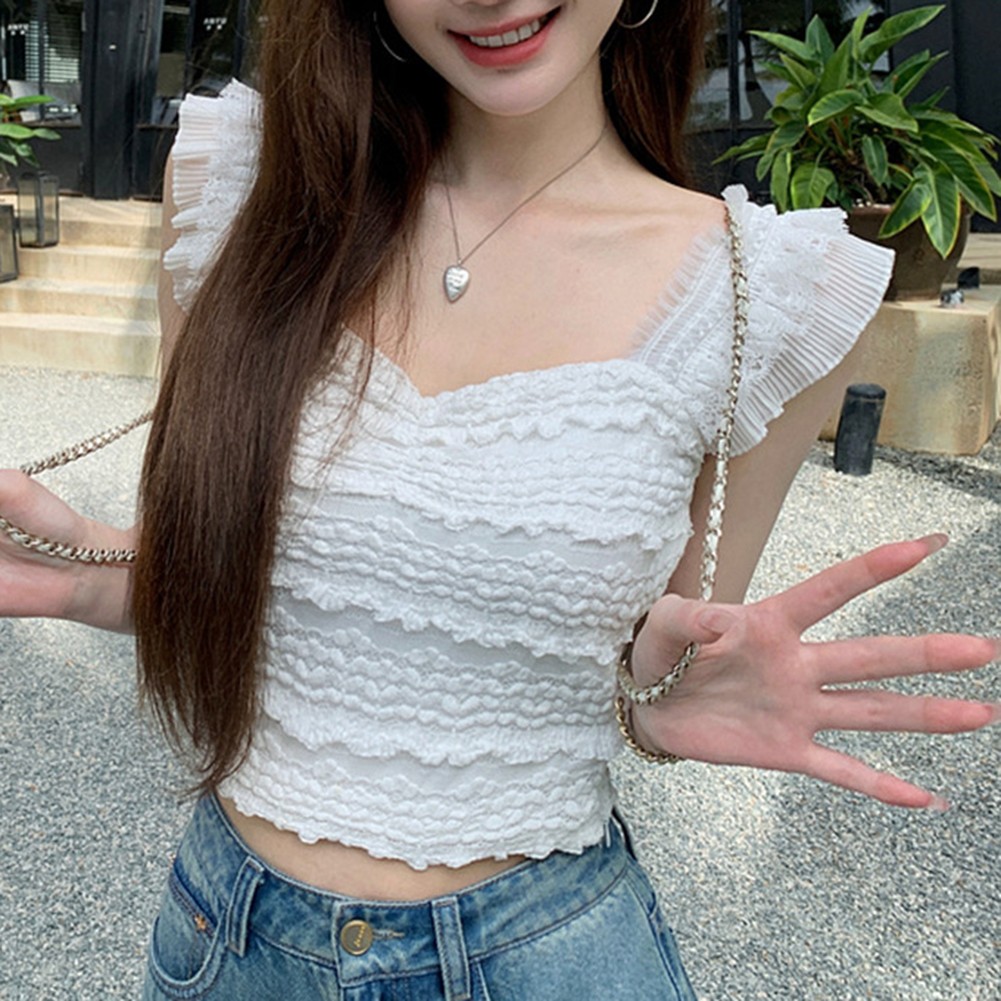 Vintage Lace Tank Top for Women Stylish Summer Vest for Casual Outings - Picture 14 of 20