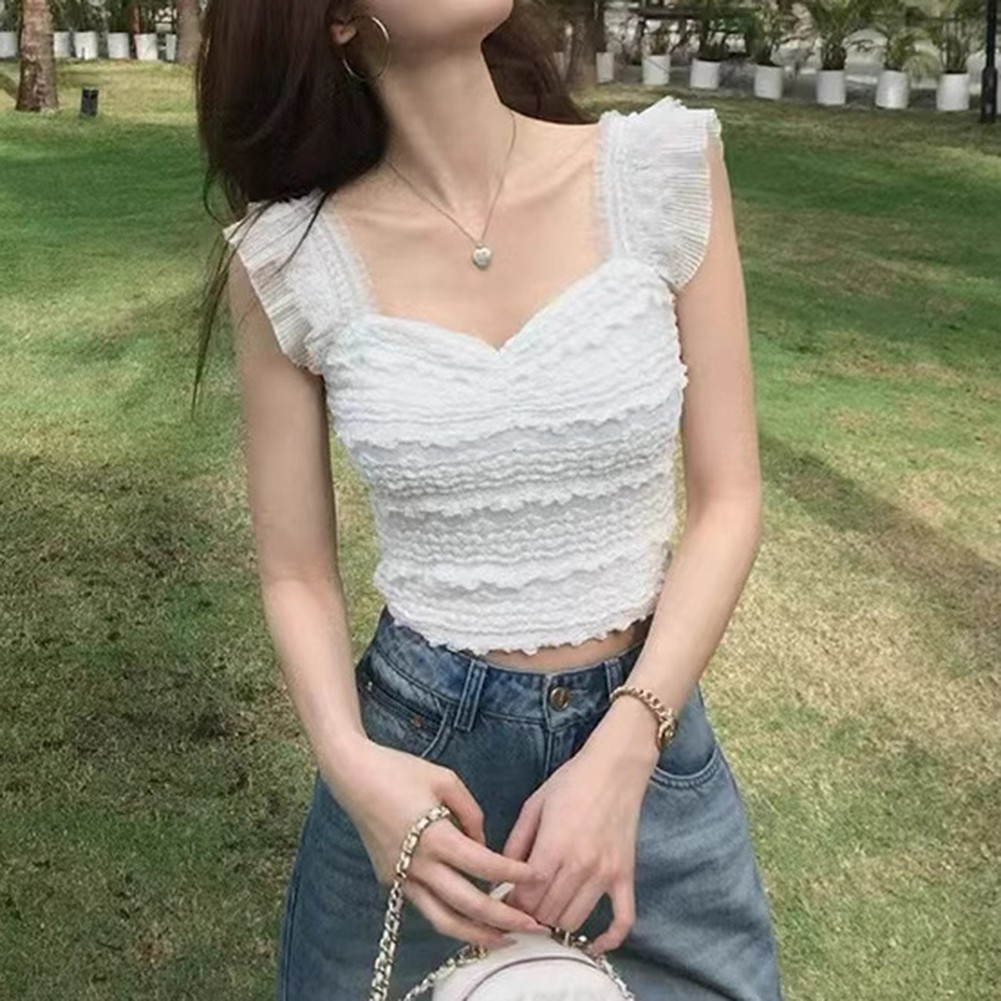 Vintage Lace Tank Top for Women Stylish Summer Vest for Casual Outings - Picture 15 of 20