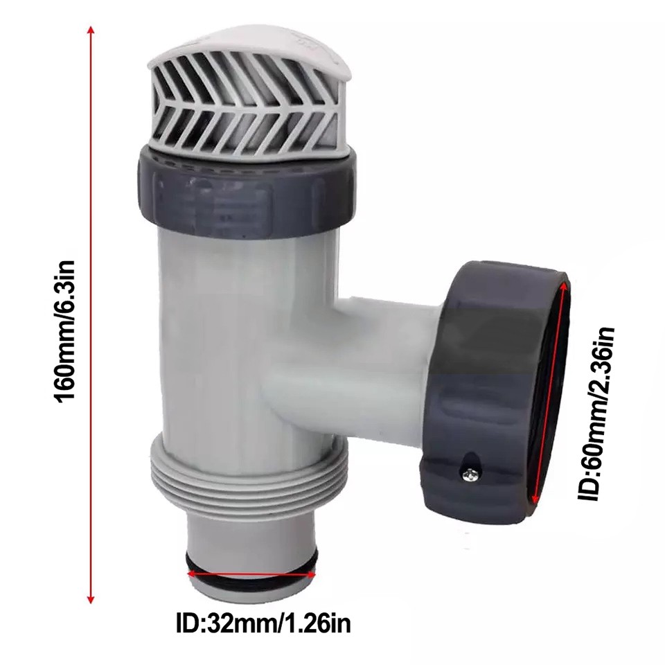 Plunger Valve for Above Ground Pools Supporting Saltwater Chlorinators