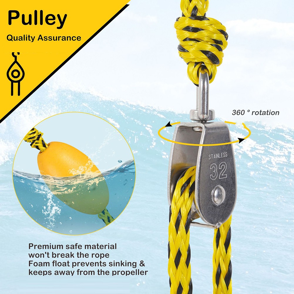 360 Degree Rotating Boat Tow Rope 17FT for Safe Water Sports Activities - Picture 18 of 28