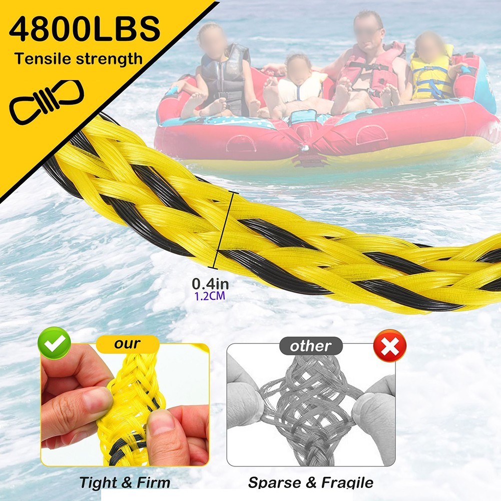 360 Degree Rotating Boat Tow Rope 17FT for Safe Water Sports Activities - Picture 22 of 28