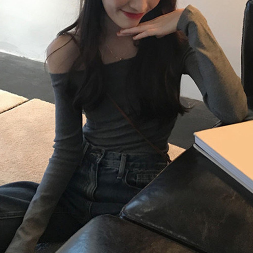 Stylish Off Shoulder Long Sleeve T Shirt for Women Casual Summer Attire - Picture 30 of 44