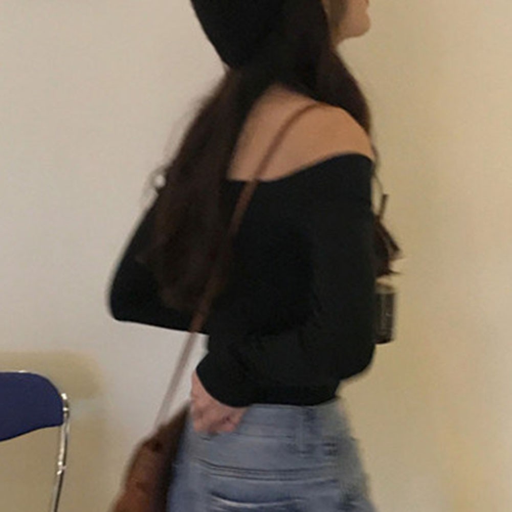 Stylish Off Shoulder Long Sleeve T Shirt for Women Casual Summer Attire - Picture 40 of 44