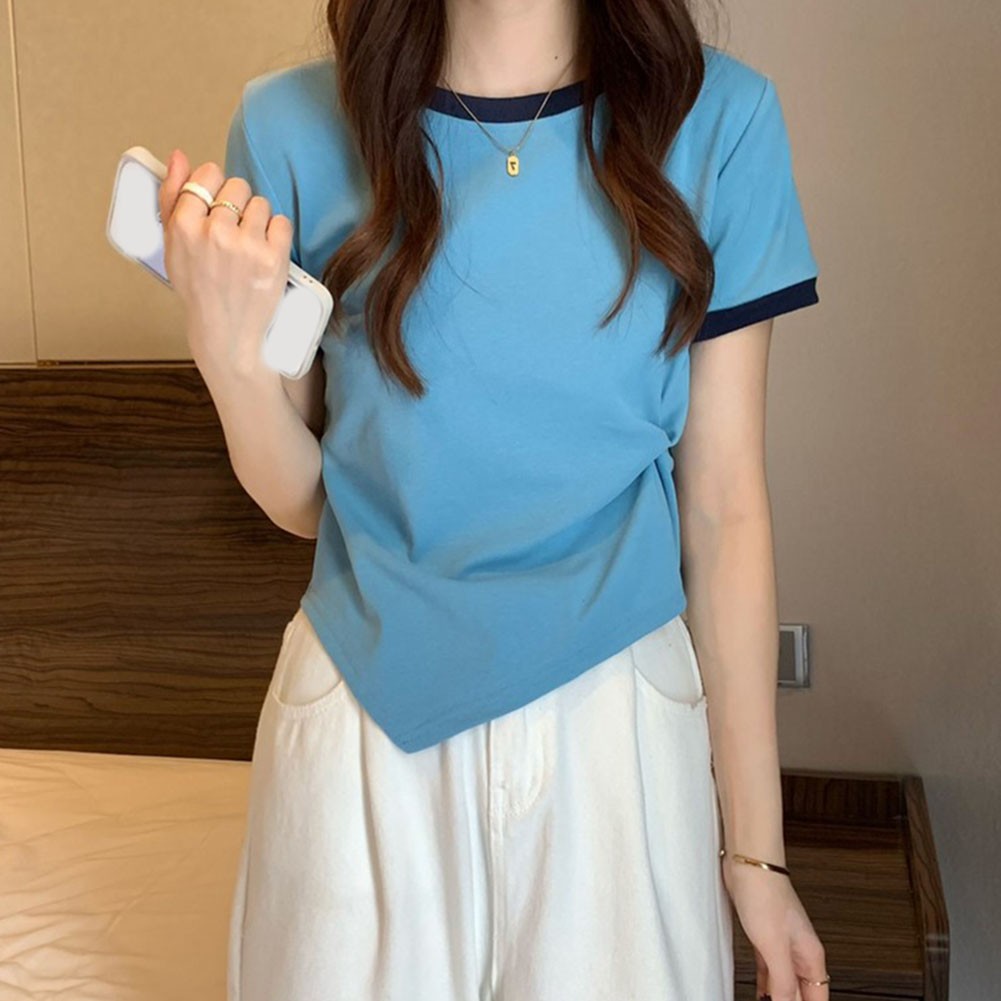 Modern Womens Short Sleeve TShirts with Irregular Design for Casual Looks - Picture 13 of 20
