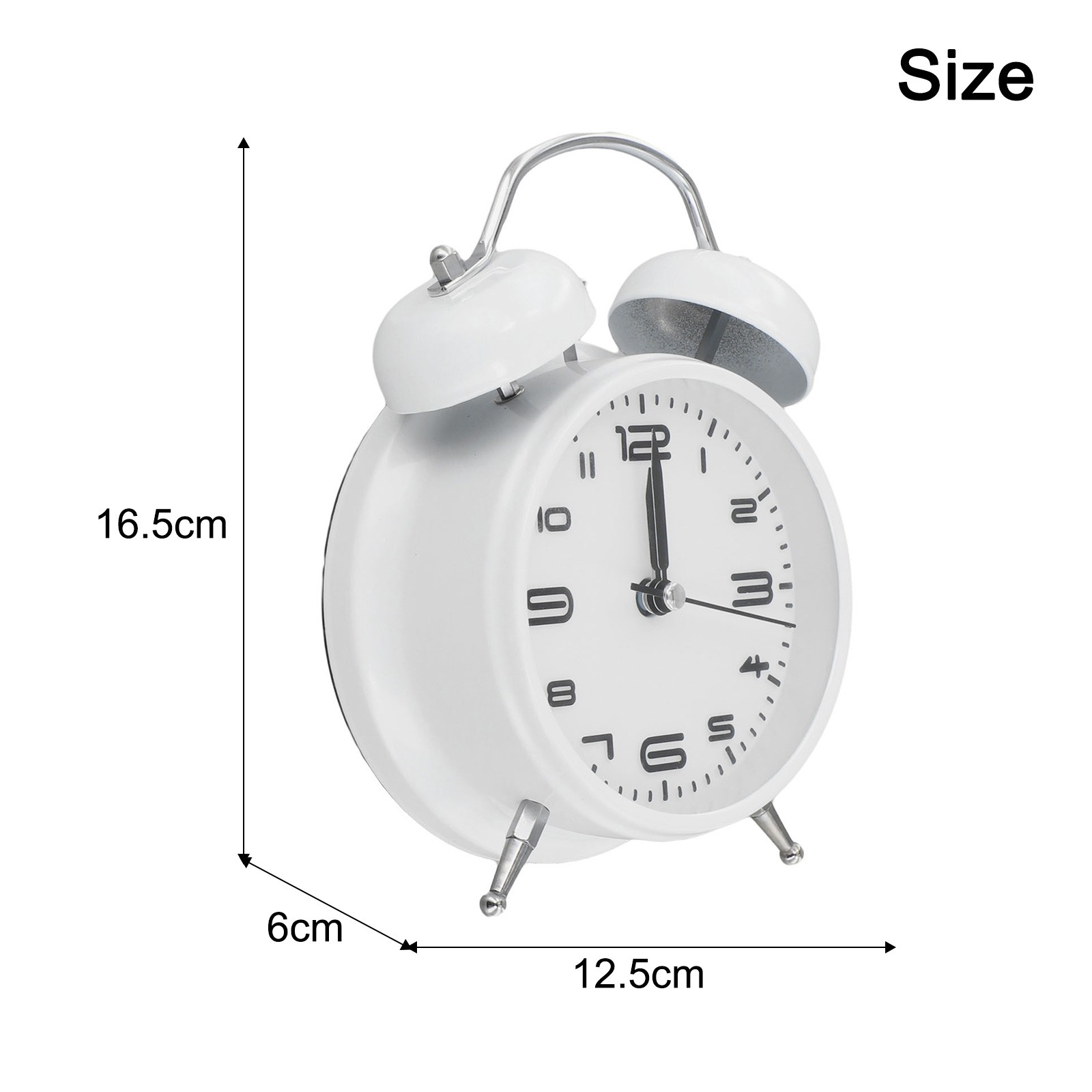 Classic Analog Alarm Clock with Silent Operation and Easy Battery Replacement