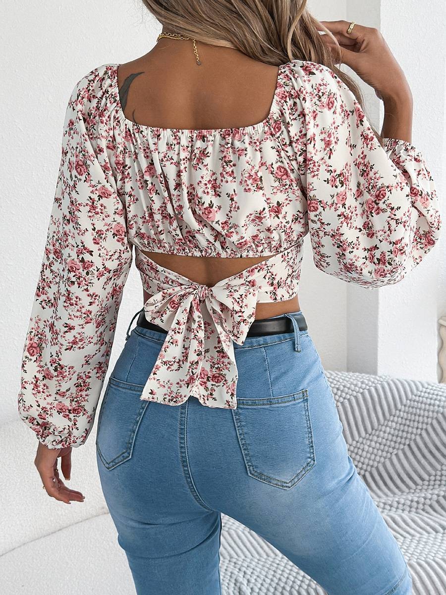 For Parties Cinched Waist Top Casual Street Fashion Long Lantern Sleeves - Picture 14 of 60