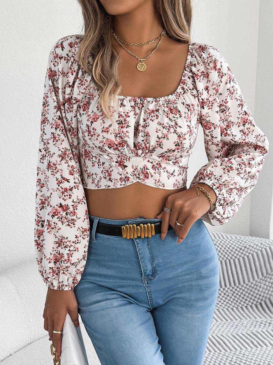 For Parties Cinched Waist Top Casual Street Fashion Long Lantern Sleeves - Picture 18 of 60