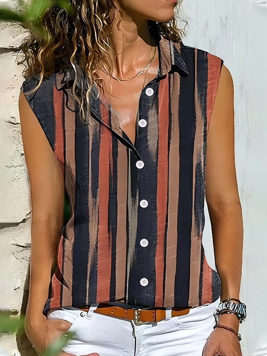 Trendy Women's Printed Button Cardigan Casual Vest for Spring and Summer Wear - Picture 27 of 84