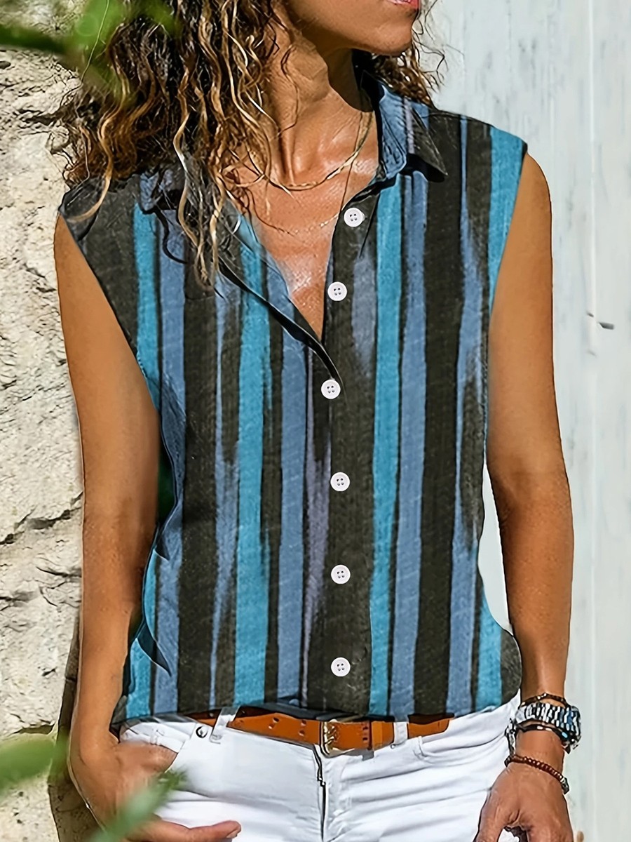 Trendy Women's Printed Button Cardigan Casual Vest for Spring and Summer Wear - Picture 34 of 84