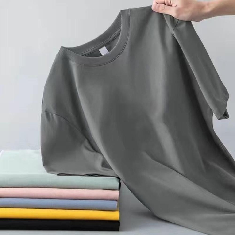 Men’s Polyester Spandex Short Sleeve T-Shirt Crew Neck Casual Regular Top