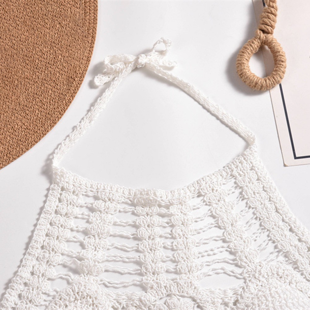 90%Cotton 10%Spandex Backless Knitted Vest Bohemia Crop Top Color Options A-J - Picture 23 of 46