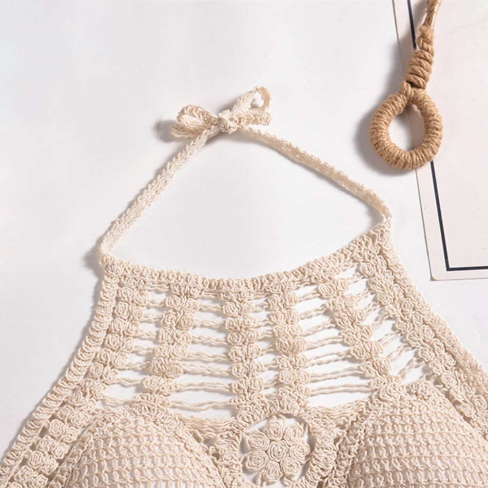 90%Cotton 10%Spandex Backless Knitted Vest Bohemia Crop Top Color Options A-J - Picture 27 of 46
