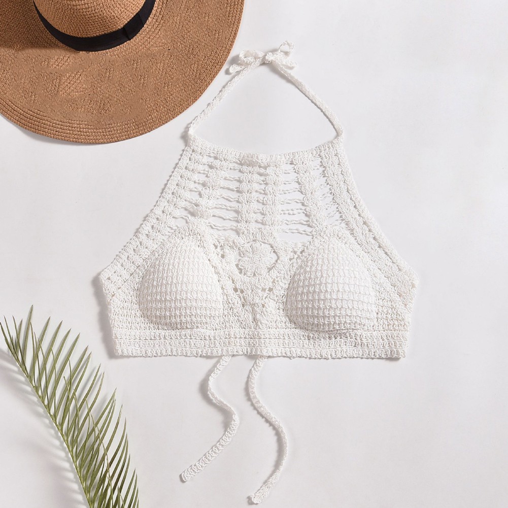 90%Cotton 10%Spandex Backless Knitted Vest Bohemia Crop Top Color Options A-J - Picture 15 of 46