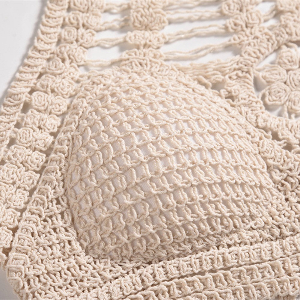 90%Cotton 10%Spandex Backless Knitted Vest Bohemia Crop Top Color Options A-J - Picture 29 of 46