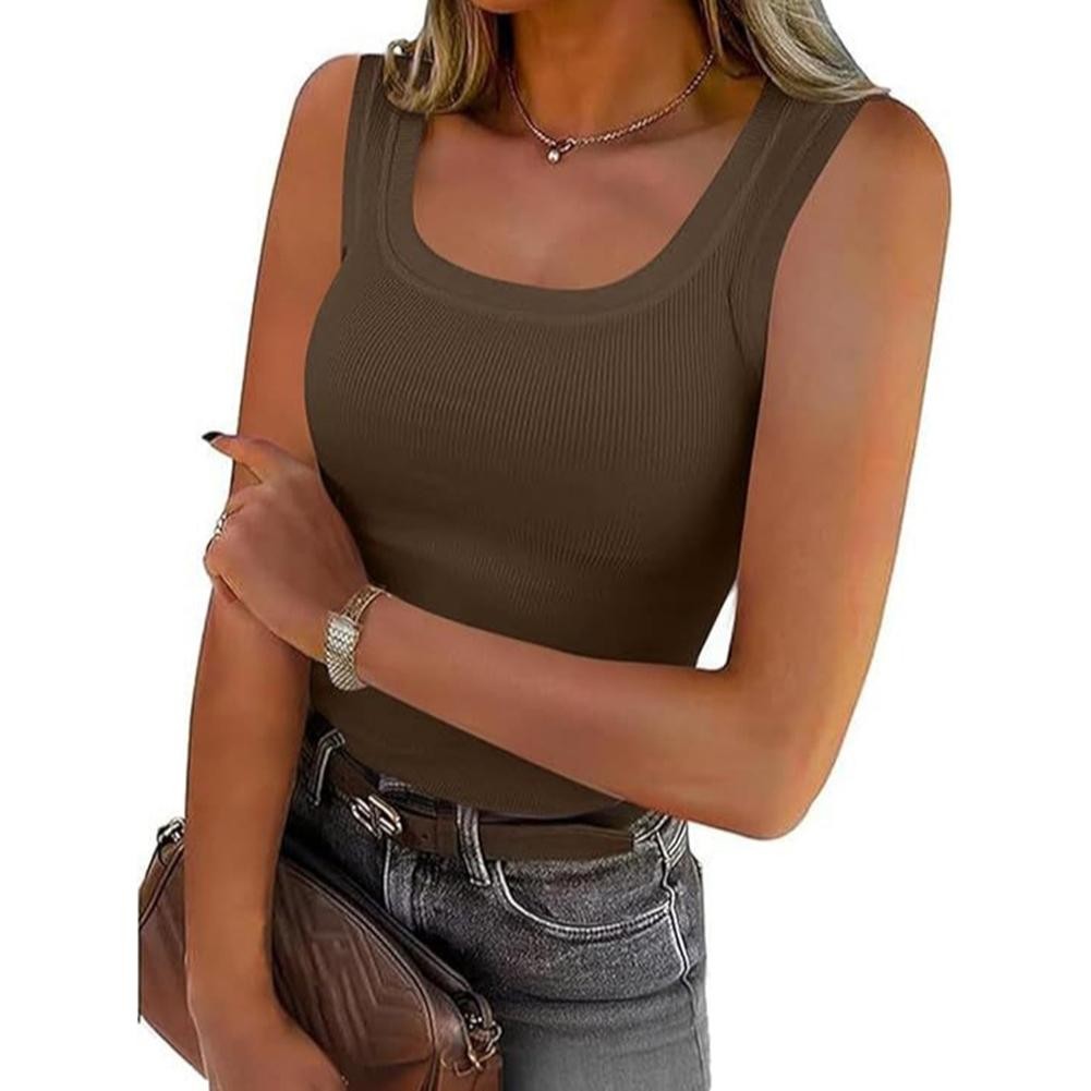 Ladies Solid Color Casual Camisole Sleeveless Vest for Spring Summer Fashion - Picture 7 of 17