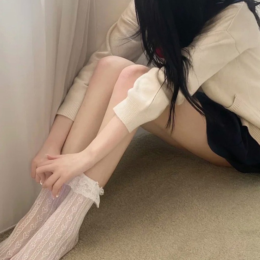Lightweight Lace Socks for Women Mid Tube Hollow Design for Everyday Comfort - Picture 16 of 19
