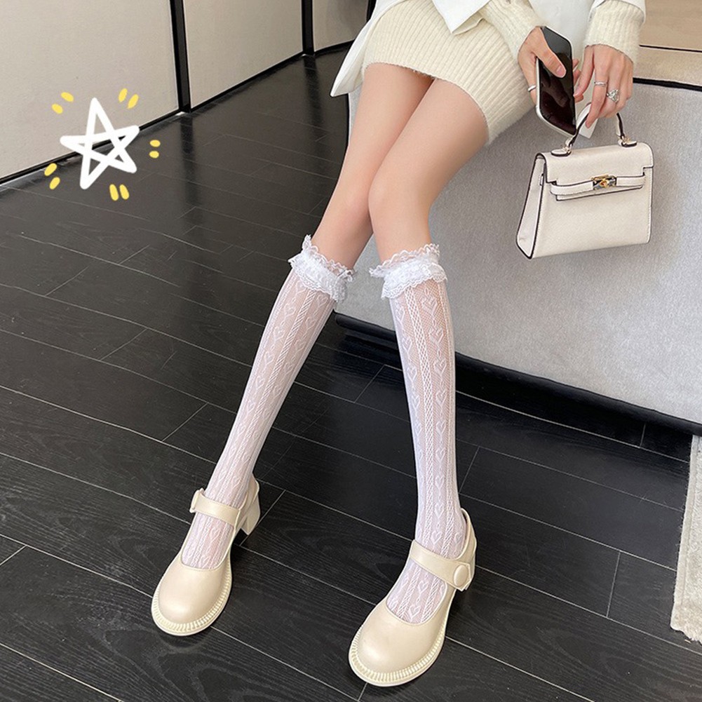 Lightweight Lace Socks for Women Mid Tube Hollow Design for Everyday Comfort - Picture 15 of 19