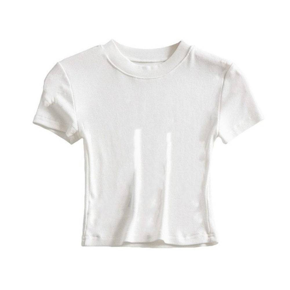 Stylish Women Summer Slim Fit Short Sleeve T Shirt Crop Top for Casual Outfits - Picture 24 of 51