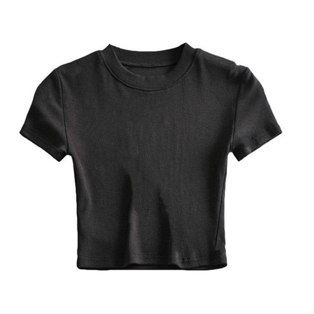 Stylish Women Summer Slim Fit Short Sleeve T Shirt Crop Top for Casual Outfits - Picture 31 of 51