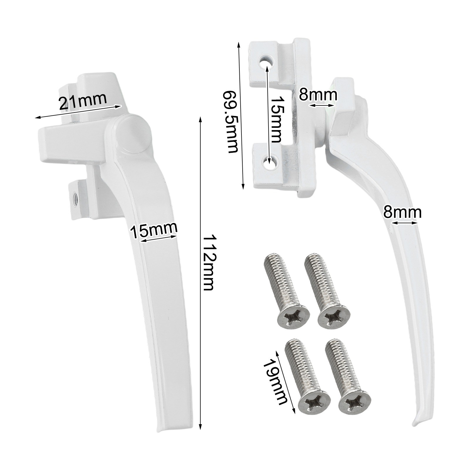 For Window Handle Replacement Kit 2Pcs for Sliding Door and For Window Use - Picture 29 of 35