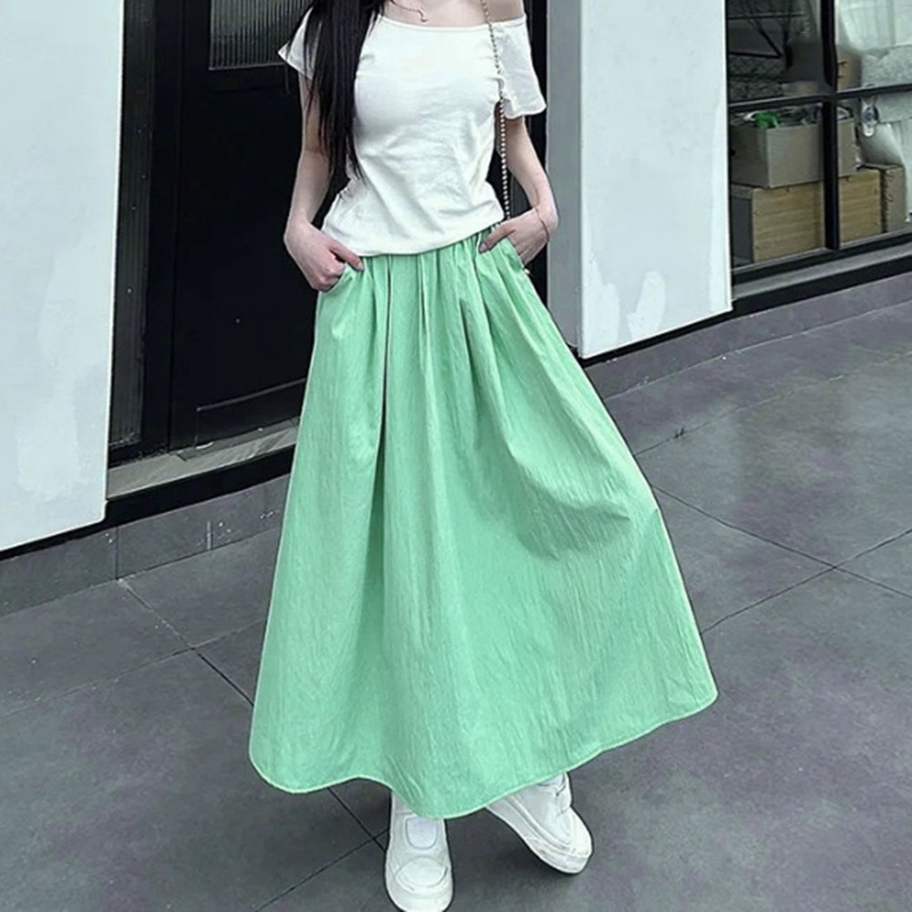 Stylish High Waist Skirt for Women A lined Loose Fit Solid Color Fashion - Picture 13 of 18