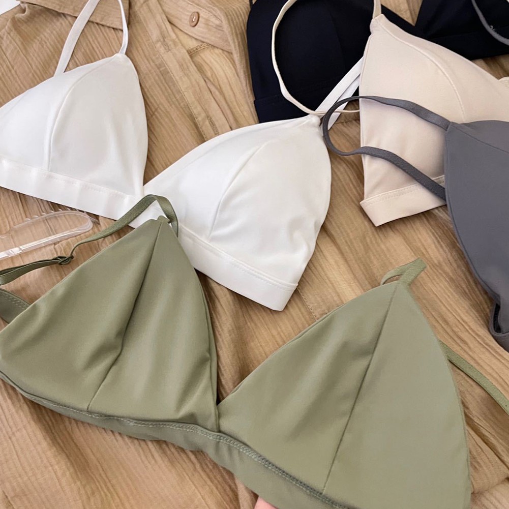 Lightweight Ice Silk Bra for Women with Stylish Open Back and Triangle Design - Picture 19 of 20