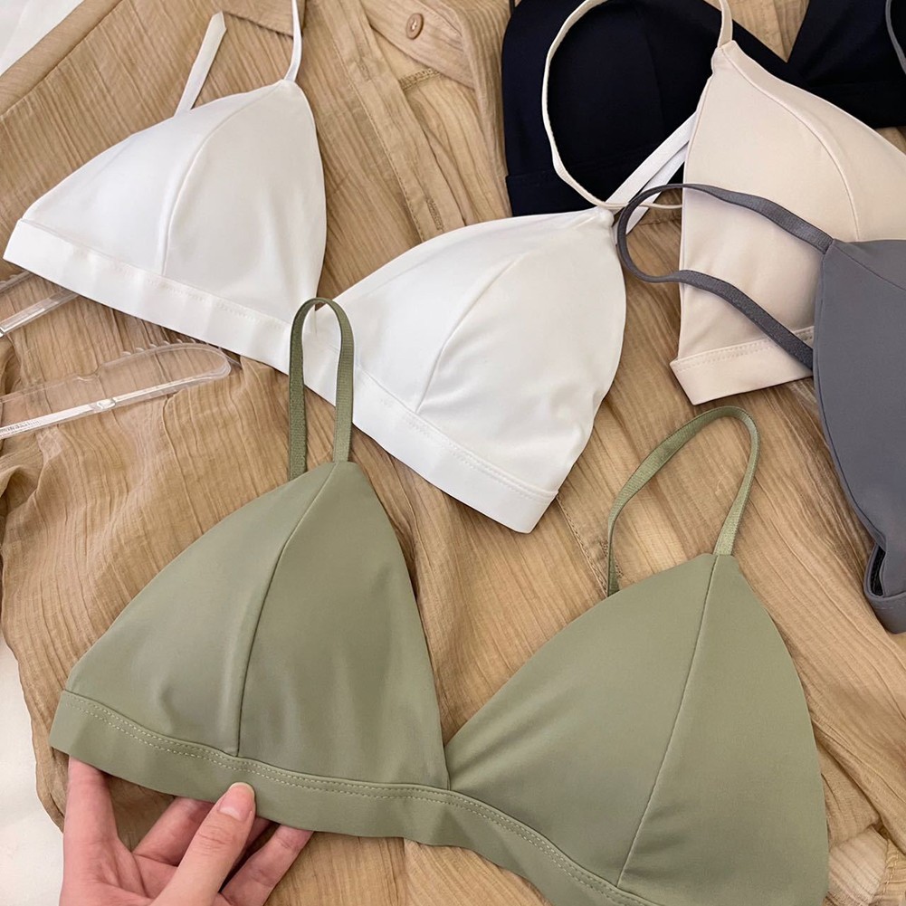 Lightweight Ice Silk Bra for Women with Stylish Open Back and Triangle Design - Picture 17 of 20