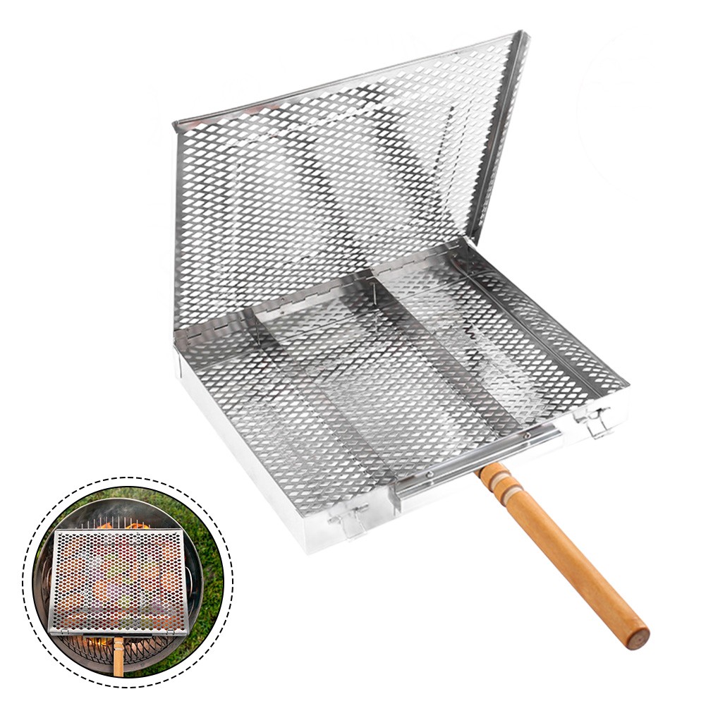 Spacious 25 5 x 30 5 cm Stainless Steel Grilling Plate for Outdoor Use