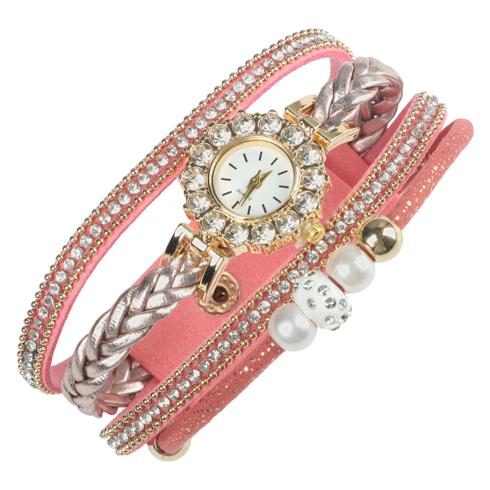 Schicke und bequeme Modeuhr mit einzigartigem Perlen- und Diamantdesign - Picture 32 of 32