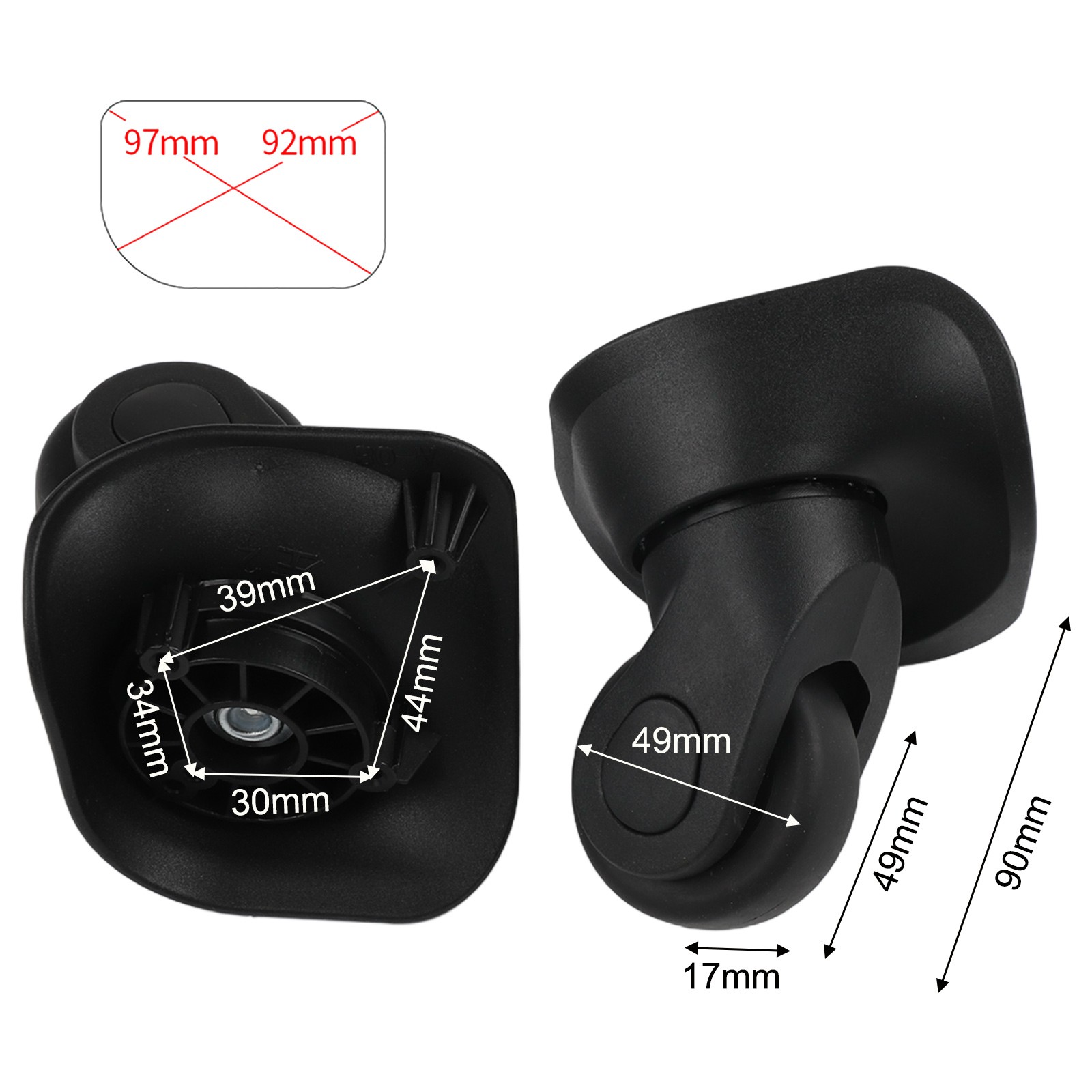 Replacement Wheels for Luggage Trolleys Heavy Duty and Lightweight Design