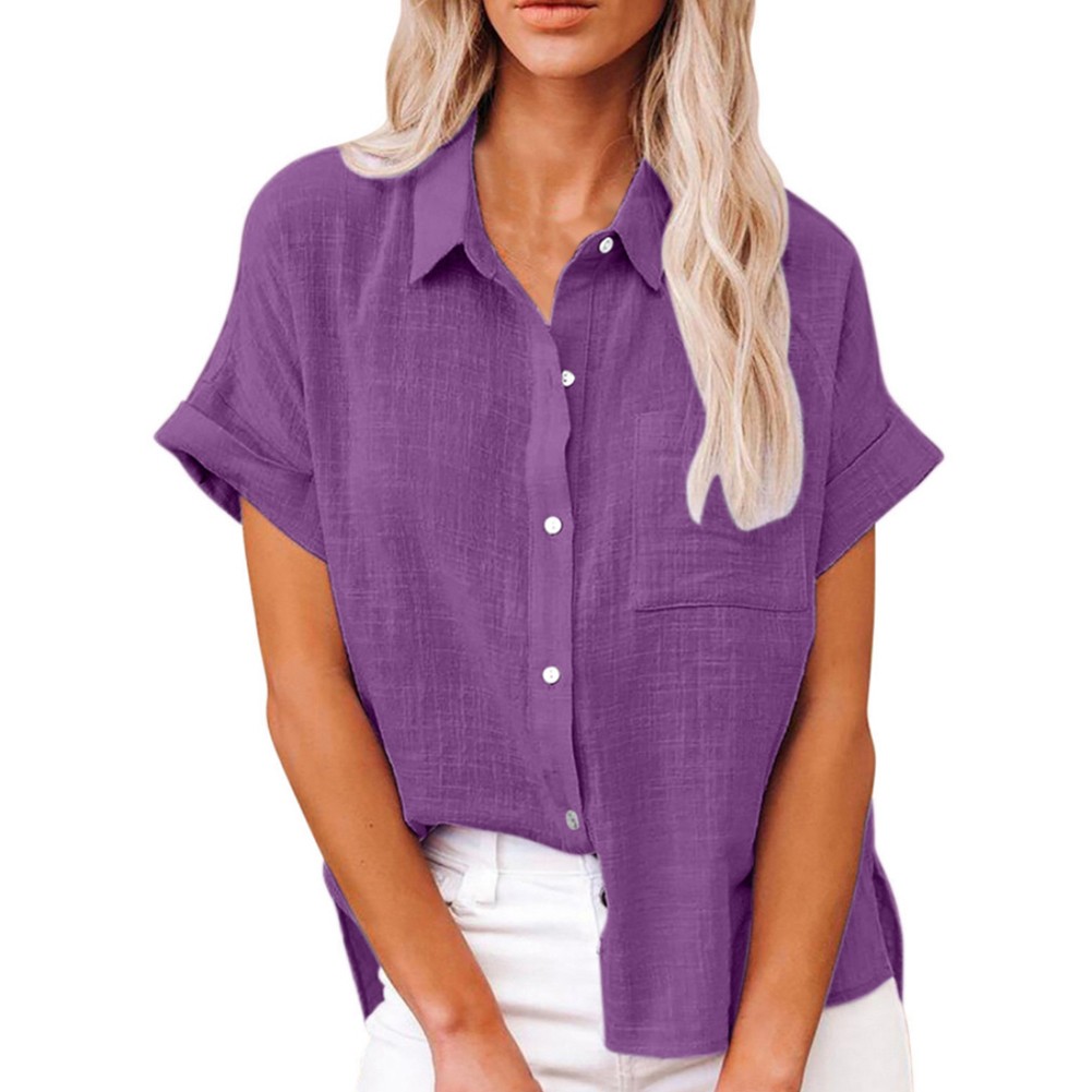 Comfortable and Stylish Women's Linen Shirt for Home and Outgoing Activities - Picture 13 of 20