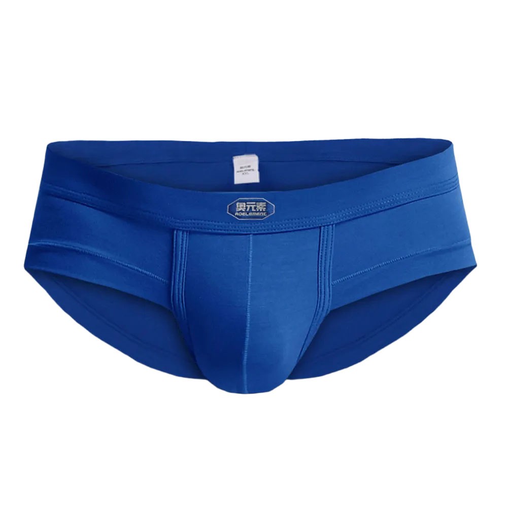 Solid Color Men's Sports Briefs with Low Waist and Sweat Wicking Feature
