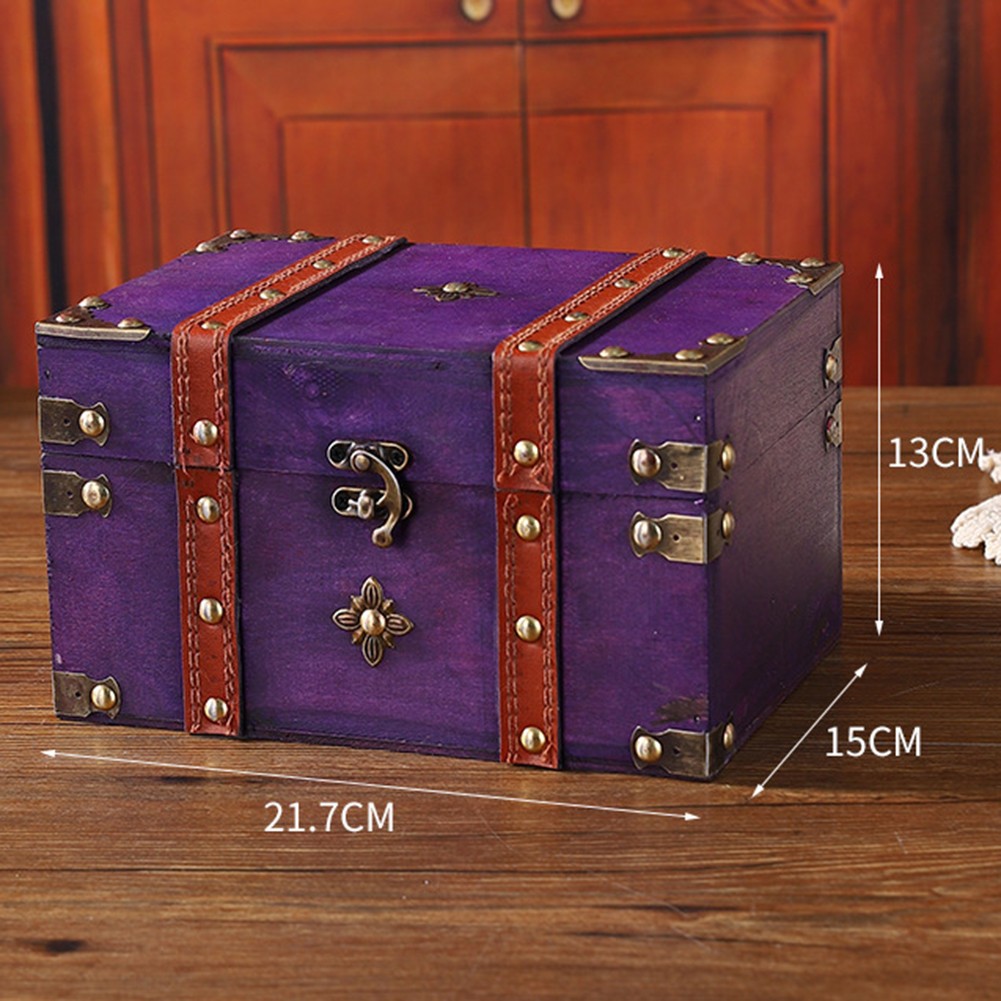 Vintage Style Wooden Lock Box Perfect for Storing Keys and Passwords Securely