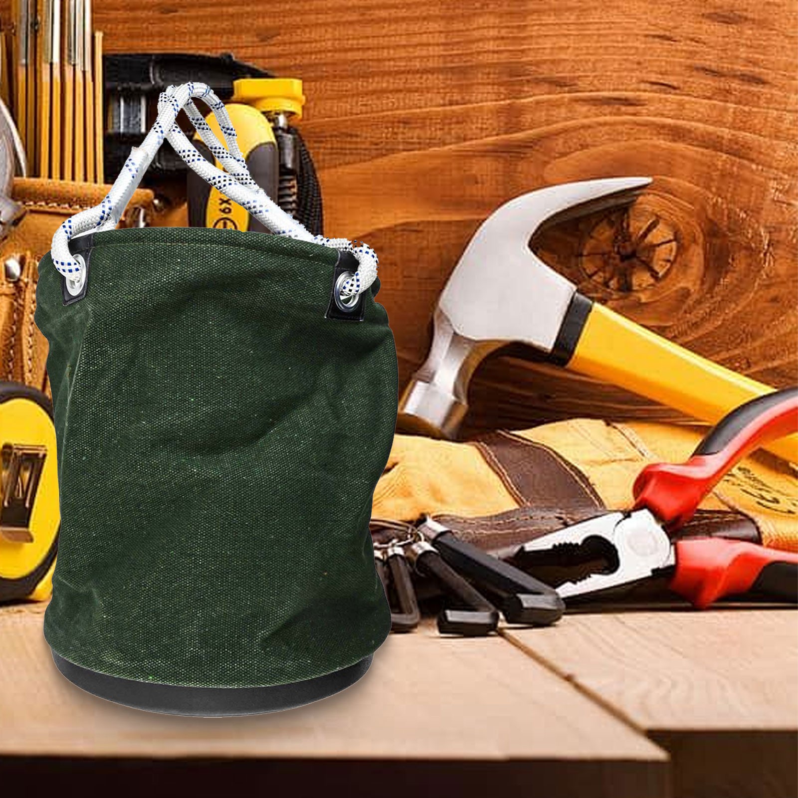 Built For Daily Use Job Site Canvas Utility Bucket Electrician Tool Bag - Picture 14 of 27
