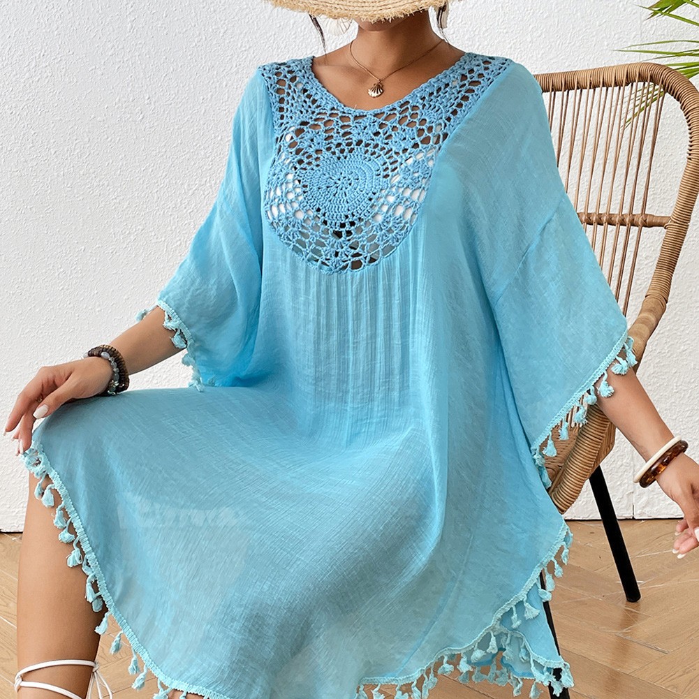 Elasticity Slight Casual Beach Setting Beach Blouse Casual Beach Wear Loose Fit - Picture 20 of 24
