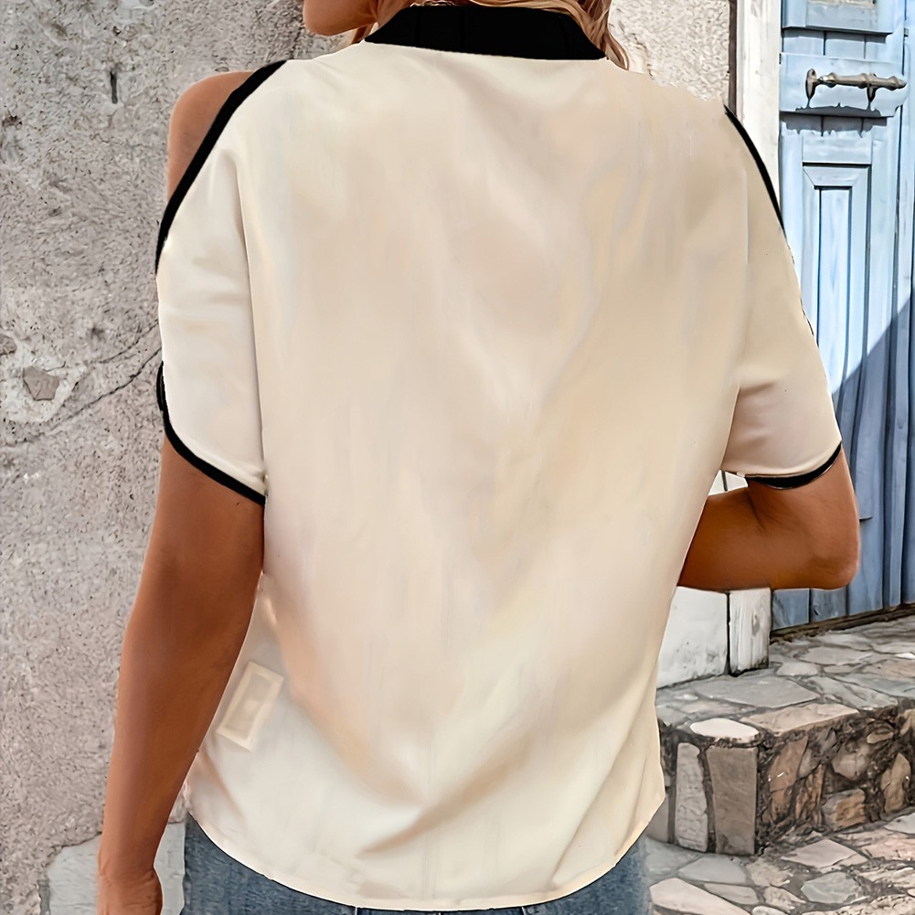 Fashionable Women's Printed Vneck Pleated Sleeve Shirt for Casual Wear - Picture 35 of 71